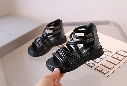 Sweet Princess Shoes for Little Girls 2026 Summer New Fashion Korean Edition High Top Roman Sandals for Girls