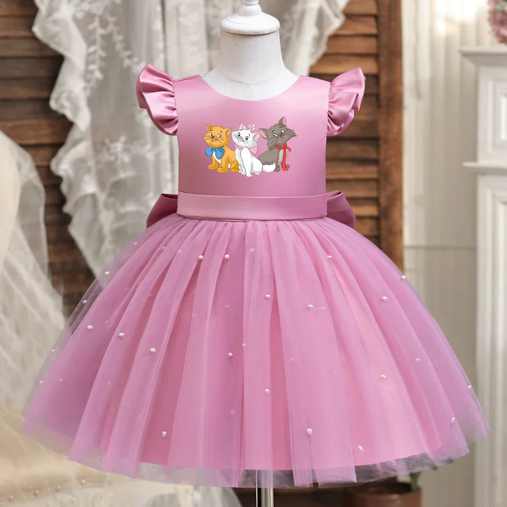 Toddler Girl Red Princess Dress Baby Girl 1st Birthday Party Tutu Gown Backless Bow Beading Xmas Costume