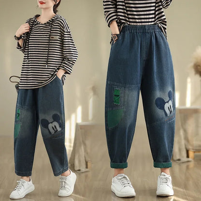 Casual Fashionable Versatile Embroidered Harem Jeans