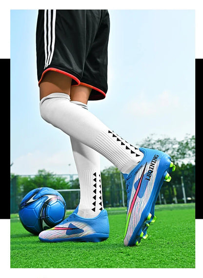 New Men Football Boots Outdoor Non Slip Match Boys Breathable Soccer Shoes Sport Adult Cleats Training Long Spikes Comfortable