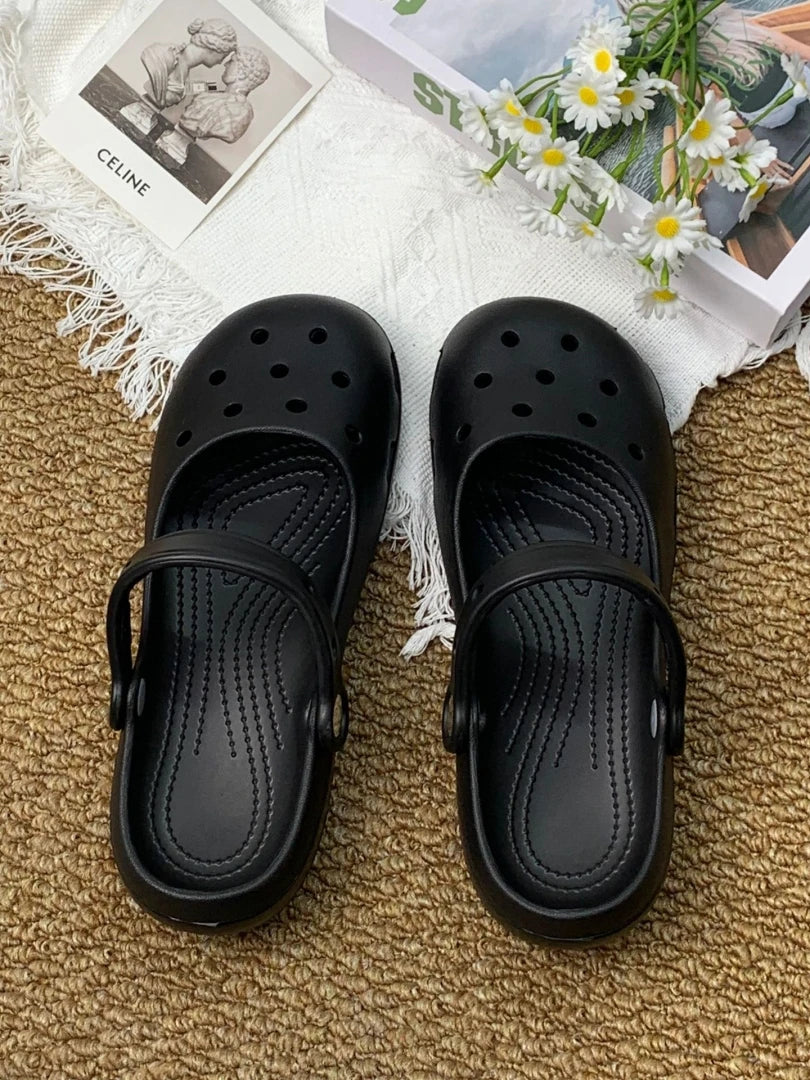 Kids'Casual Sandals EVA Summer Fashion Outdoor Soft Bottom Children Breathable Anti-slip Beach shoes Black White Size 36-41