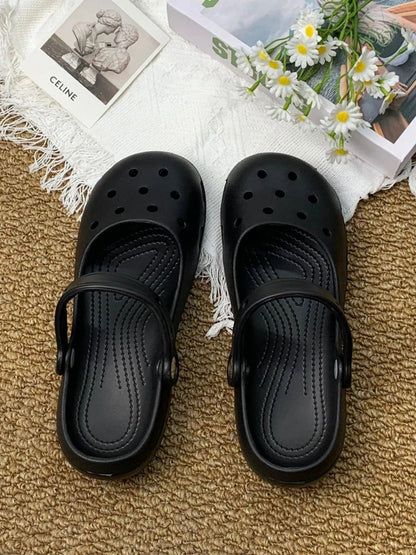 Kids'Casual Sandals EVA Summer Fashion Outdoor Soft Bottom Children Breathable Anti-slip Beach shoes Black White Size 36-41