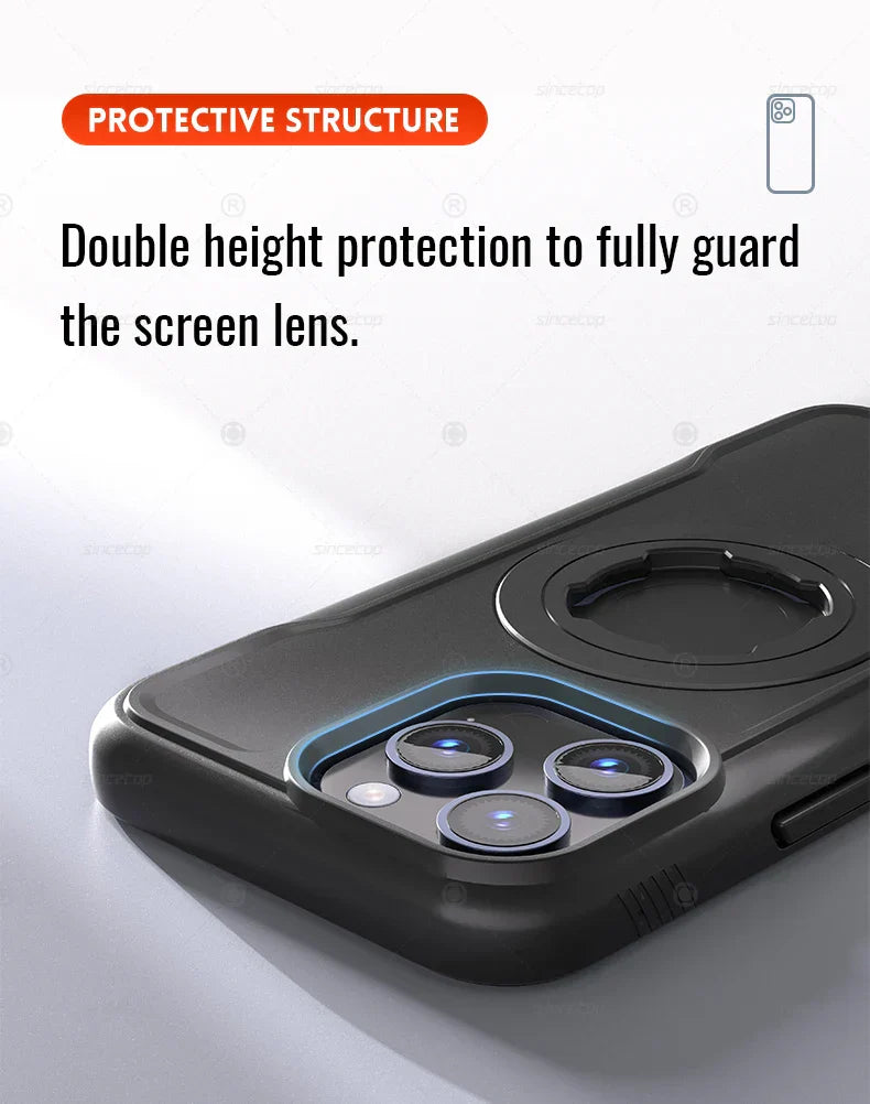 Magnetic Shockproof Case for iPhone 17 16 15 14 13 Pro Max Charging Protective Cover for Quad-style Bike/Motorcycle Mount/Holder