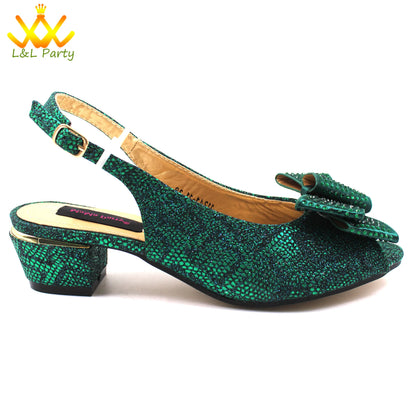 Italian Women Shoes Matching Bag Set in Sky Blue Color Comfortable Heels with Appliques for Wedding