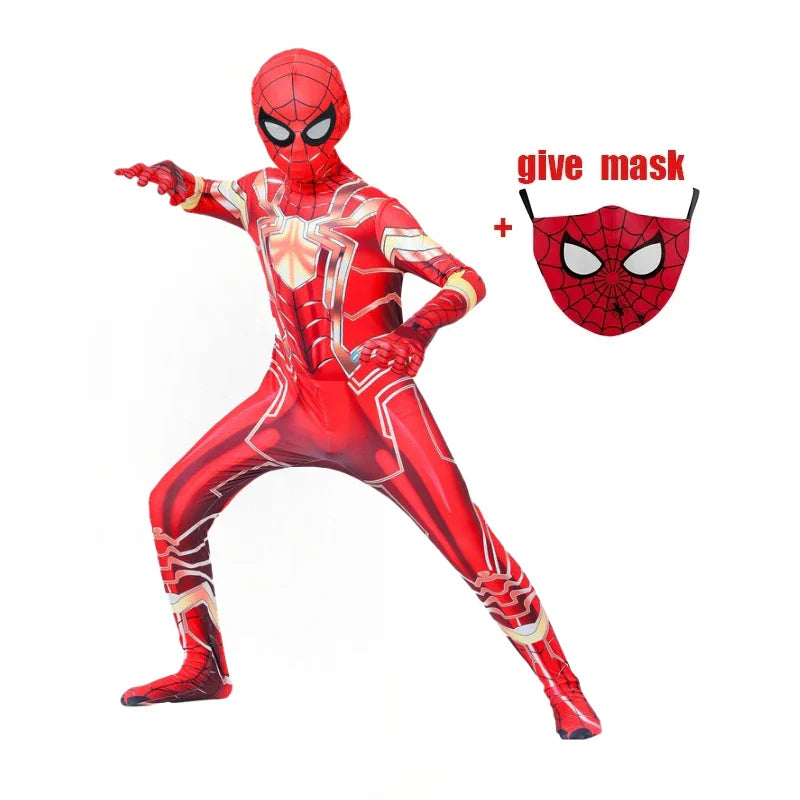 In Stock Superhero Spiderman Costume Set 3D Style Halloween Cosplay Bodysuit Jumpsuit Spider-Man Cosplay Bodysuit