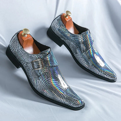 Pink Mens Patent Leather Shoes Designer High Quality Pointed Chelsea Formal Shoes Man Dress Wedding Party Shoes Men