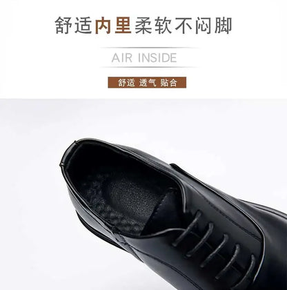 Business Formal Leather Shoes Men's Casual with Suit Low Top Solid Wedding Shoes Color Fashion Oxford Shoes Pointed Office