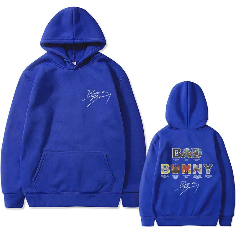 Rapper Bad Bunny Music Album Cover Graphic Hoodie Men Women Hip Hop Oversized Hooded Tracksuit Male Casual Fleece Cotton Hoodies
