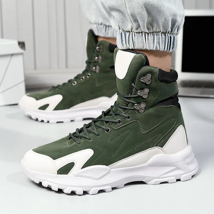 Fashion Men's Boots Comfortable Men Casual Shoes Breathable High Top Sneakers for Men Outdoor Non Slip Mens Ankle Boots Platform