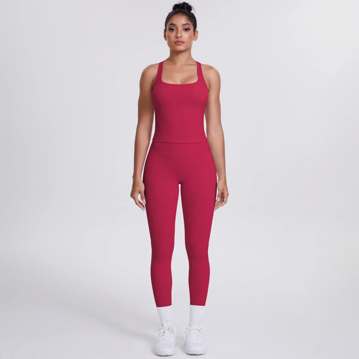 Yoga Top Set Fitness Gym Suit Training Sleeveless Sport Gym Tops Crossover Back Sports Underwear Tummy Control Slimming