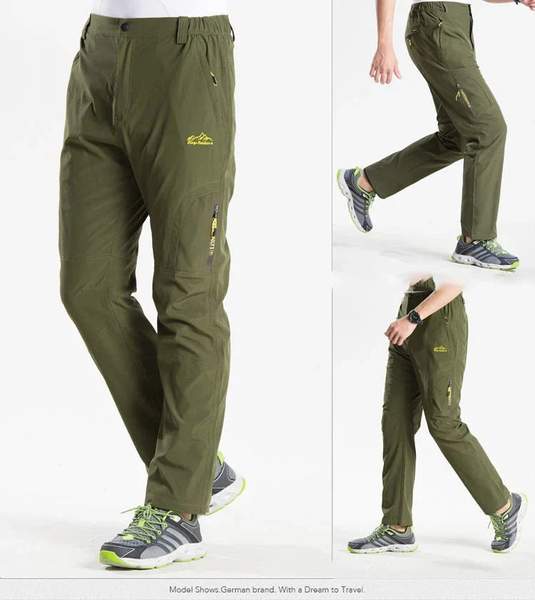 Summer Quick Dry Hiking Pants Men Stretch Waterproof Tactical Pants Zipper Pockets Trousers Lightweight Fishing Pants