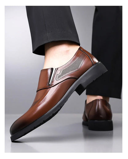 Designer Leather Shoes for Men Spring Autumn Business Casual Shoes Male Fashion Solid Color Wedding Shoe Man