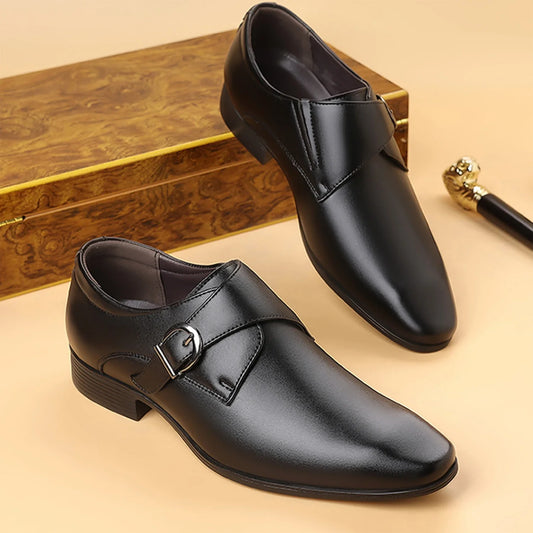 Men's Dress Casual Shoes – Leather Lace-Up Business Casual Footwear