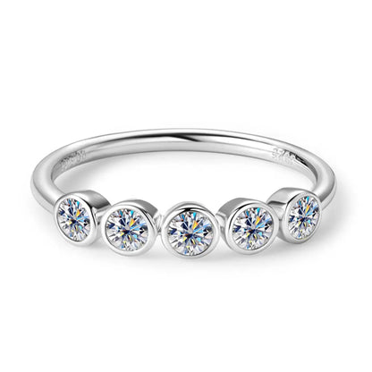 D VVS All Moissanite Rings for Women Bubbles Classic Engagement Wedding Band with Certificates 925 Sterling Silver Ring