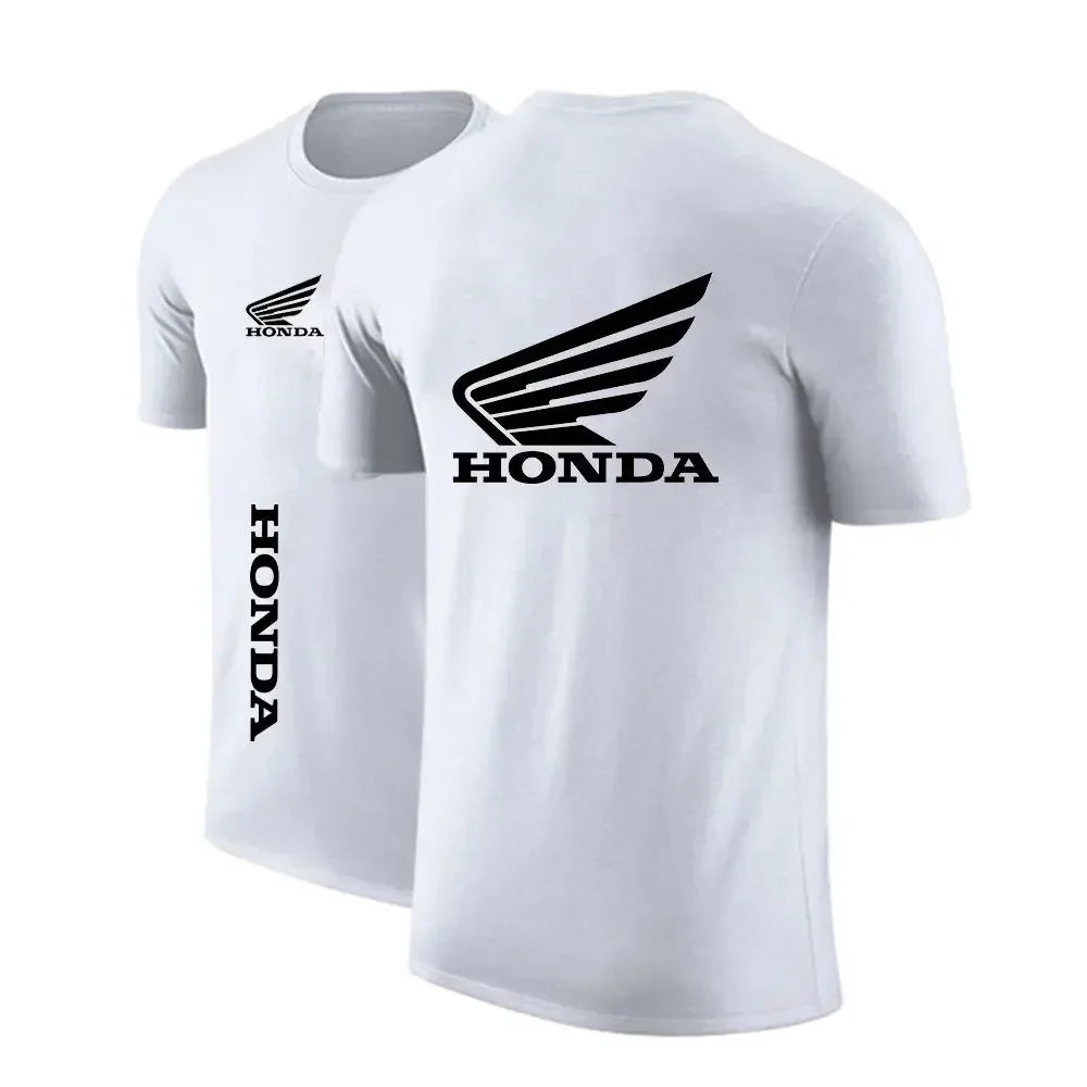 New Summer Stylish Honda Logo Custom Round Neck Punk Comfortable Printed Short-sleeved Casual Sweatshirt/T-shirt