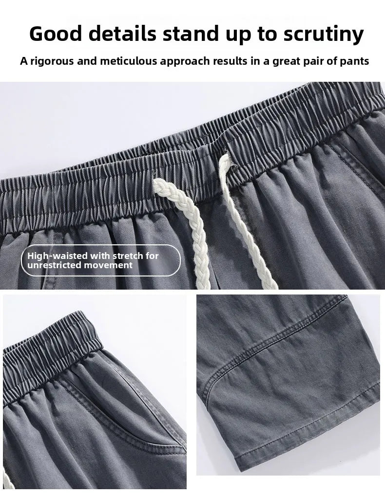 High Quality 100% Cotton Work Pants Men Casual Straight Trousers Y2K Man Plus Size Cargo Pants Fashion Solid Workout Pants