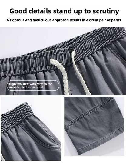 High Quality 100% Cotton Work Pants Men Casual Straight Trousers Y2K Man Plus Size Cargo Pants Fashion Solid Workout Pants