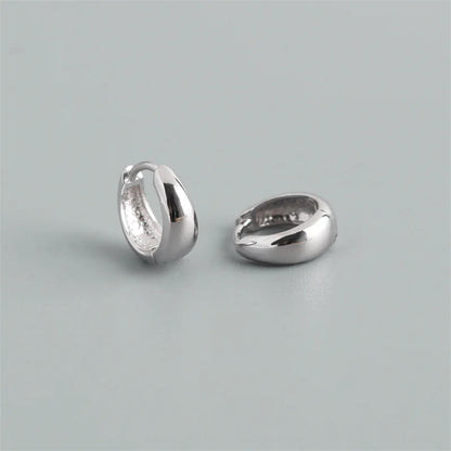 925 Sterling Silver Simple Statement Matte Large Huggies Hoop Earrings for Men Women Fine Gothic Punk Charms S925 Jewelry