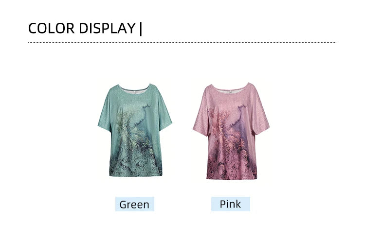 Plus Size T Shirt Tops Summer Women's Short Sleeve Round Neck Floral Printed Loose Tops T Shirt Casual T Shirt Hoodie