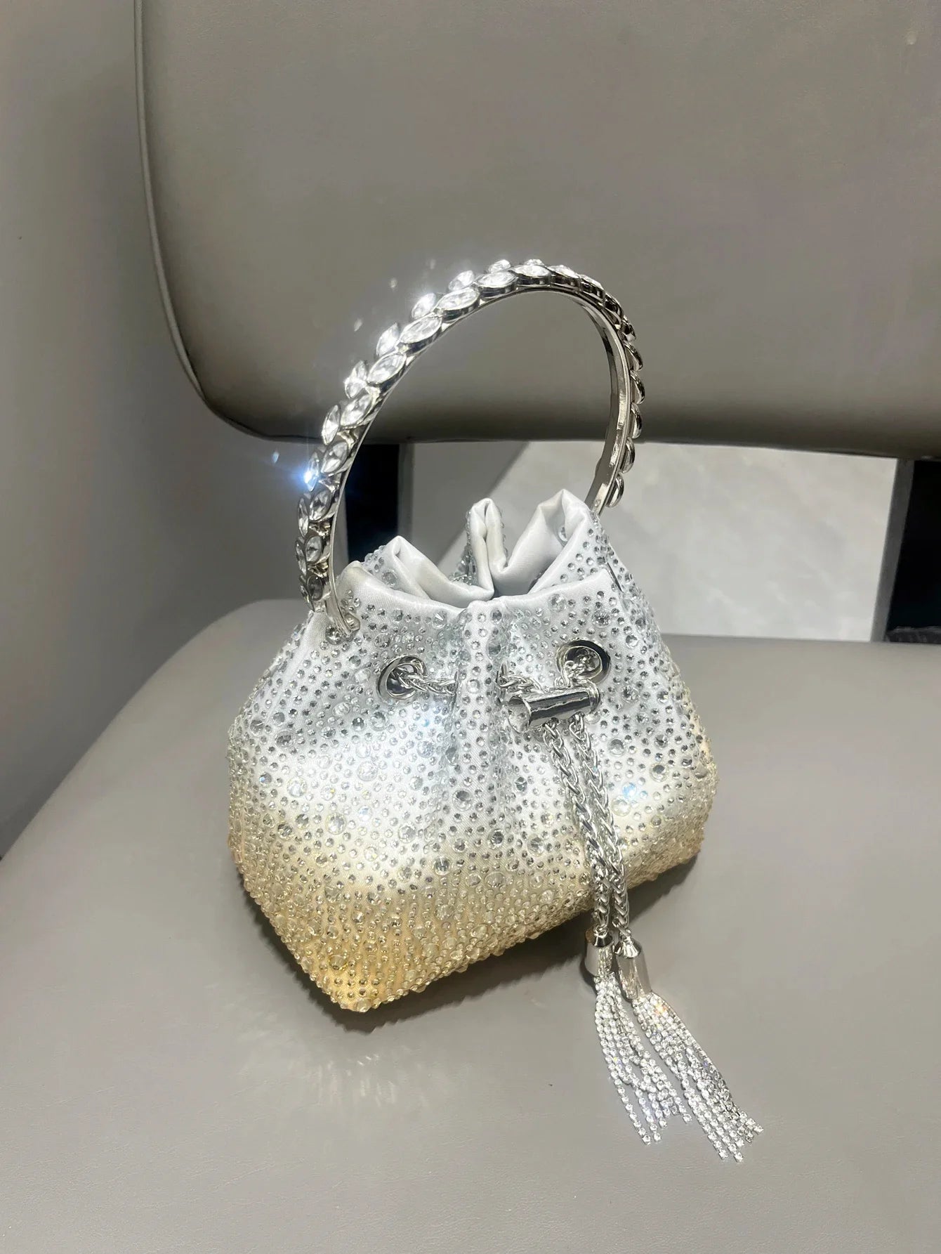 Handle Rhinestones Evening clutch Bag Purses and handbag luxury Designer shoulder bag Shiny Crystal Clutch purse bucket bag