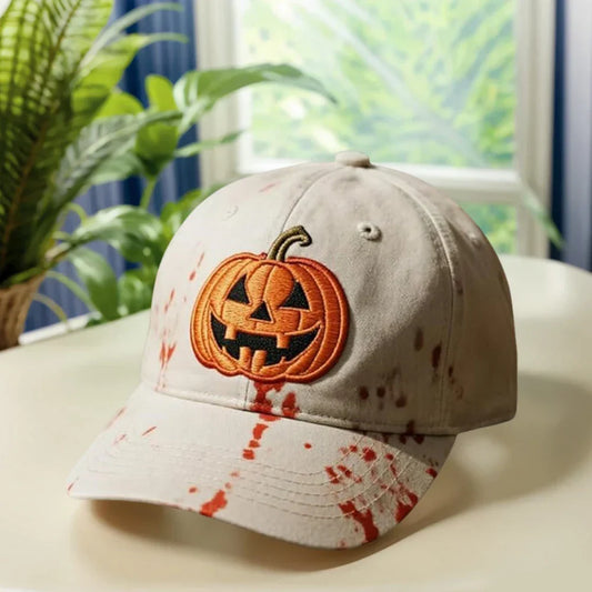 Halloween Unisex Baseball Hat for Women Men Pumpkin Embroidery Baseball Cap for Outdoor Activities Like Hiking Fishing