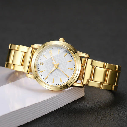 Fashion Women Watches Casual Alloy Band Simple Dial Analog Quartz Wristwatch（Without Box）