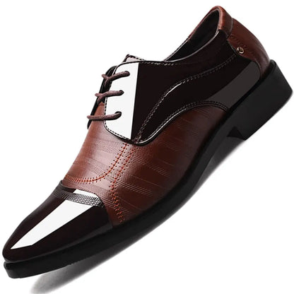 Men's Dress Shoes Formal Suit Tuxedo Lace-Up Oxford Shoe For Business Breathable Casual Shoe For Men