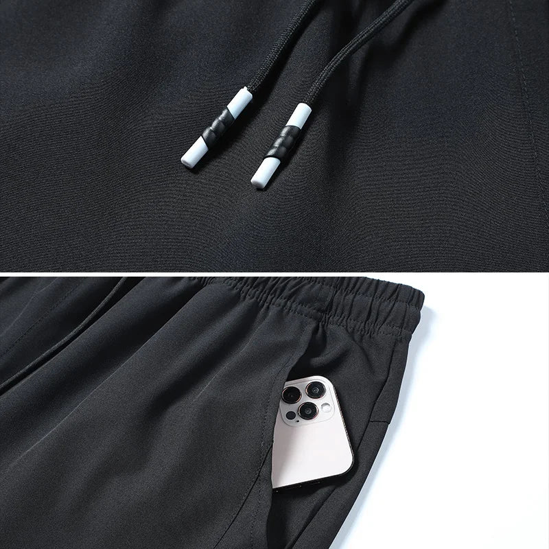 Running Pants Cooling Summer Ice Silk Pants Soft Stretchy Pant Loose Casual Quick-Dry Workout UV Protection Lightweight Trousers
