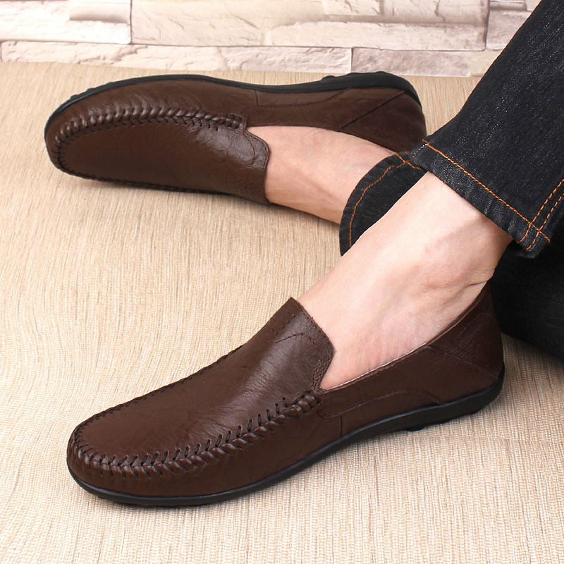 Genuine Leather Men Casual Shoes Luxury Brand Formal Men Loafers Moccasins Italian Breathable Slip on Male Boat Shoes Size 37-47
