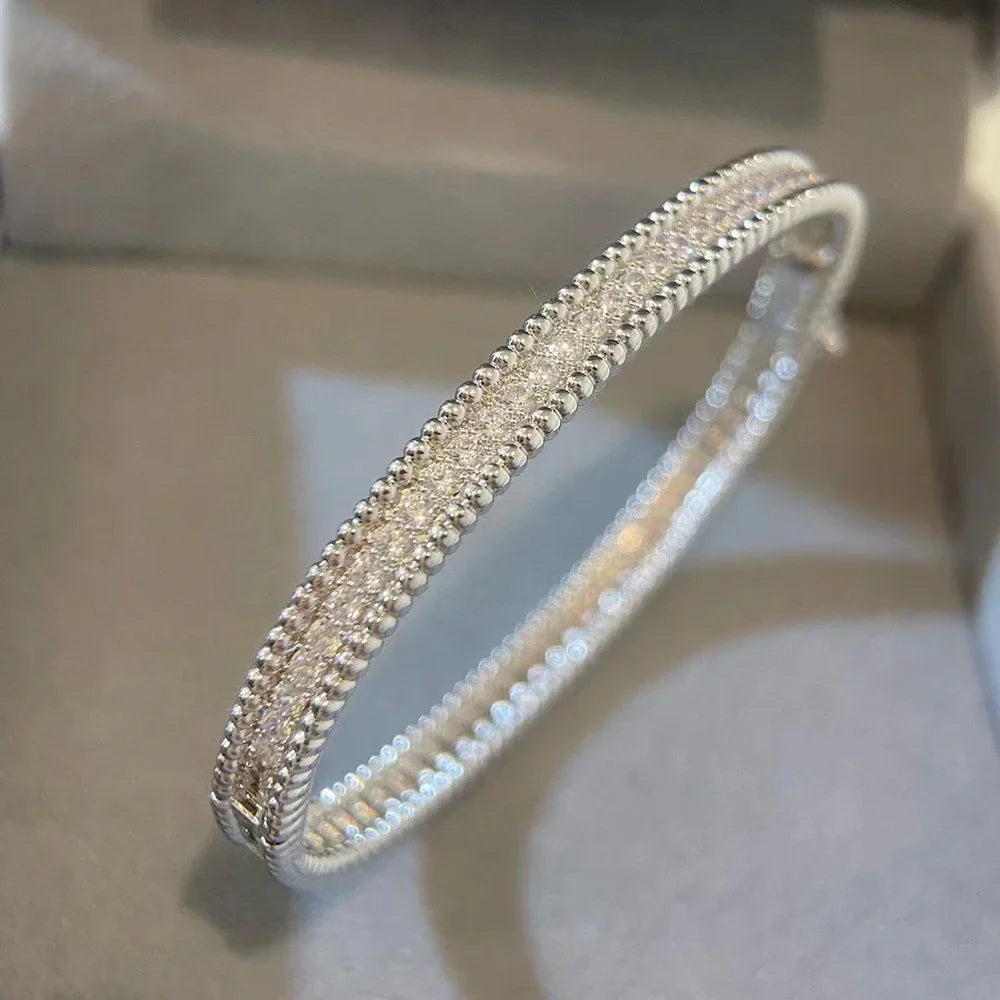 2mm  Certified Full Moissanite Diamond Bangle 100% 925 Sterling Silver Plated 18K Gold Bracelet Luxury Fine Jewelry for Women