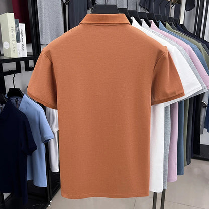 100% pure cotton high-end brand men's short sleeve polo shirt summer fashion customization horse embroidery classic Paul T-shirt