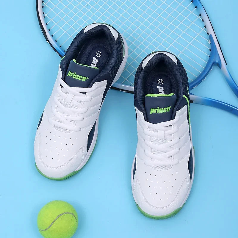 Tênis Esportivo Profissional de Couro para Badminton Masculino, Tênis Antiderrapante para Treinamento em Casal, Tênis Leve para Tênis Feminino e Vôlei