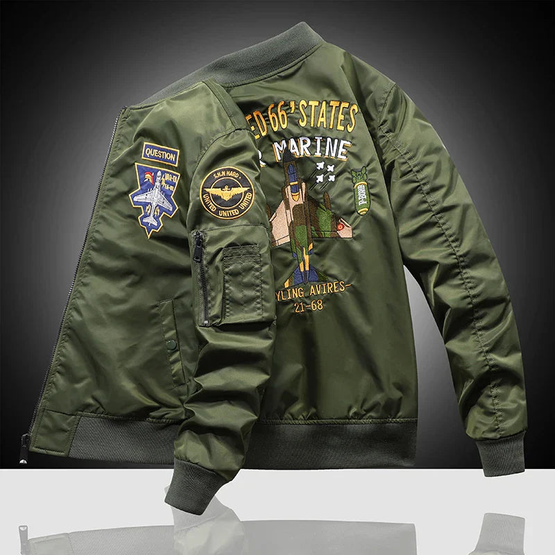 American overalls pilot jacket Men's autumn and winter thickened Baseball uniform Trendy coat Men's military fan jacket Men