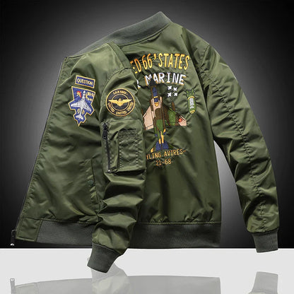 American overalls pilot jacket Men's autumn and winter thickened Baseball uniform Trendy coat Men's military fan jacket Men