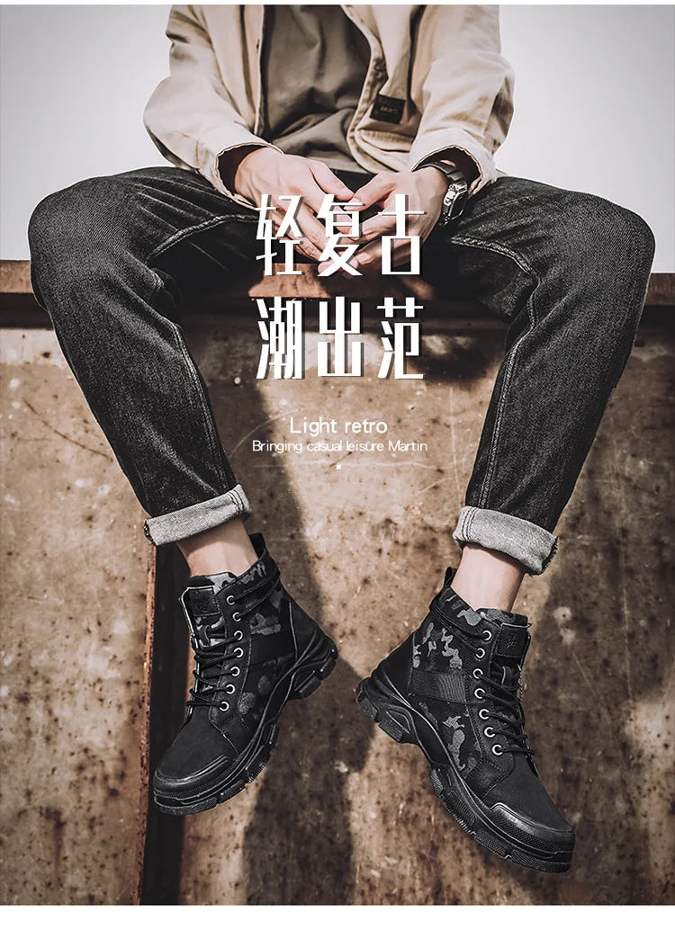 Military Boots Men Women Camouflage Khaki Black High-top Industrial Anti Skid Tactic Mechanic Work Climb Sports Sneaker