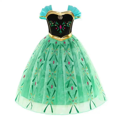 2026 Exquisite Anna Coronation Gown Toddler Snow Queen Halloween Princess Dress Girl Make up Party Birthday Fancy Elsa Costume