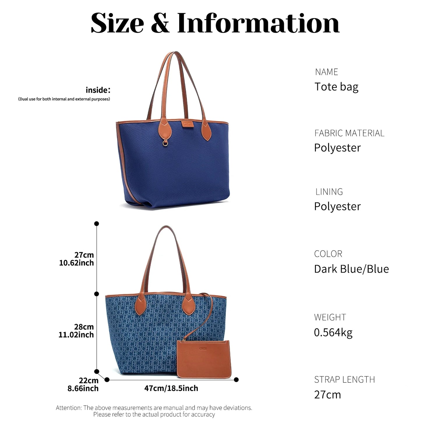 New Large Capacity Tote Bag Geometric Elegance Meets Dual-Tone Utility Versatile Double Sided Color Blocking Handbag