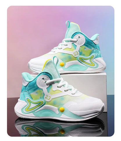 Children Basketball Shoes Breathable Mesh Boys Fashion Sneakers Girls School Sport Shoes Kids Casual Trainers Outdoor Athletic