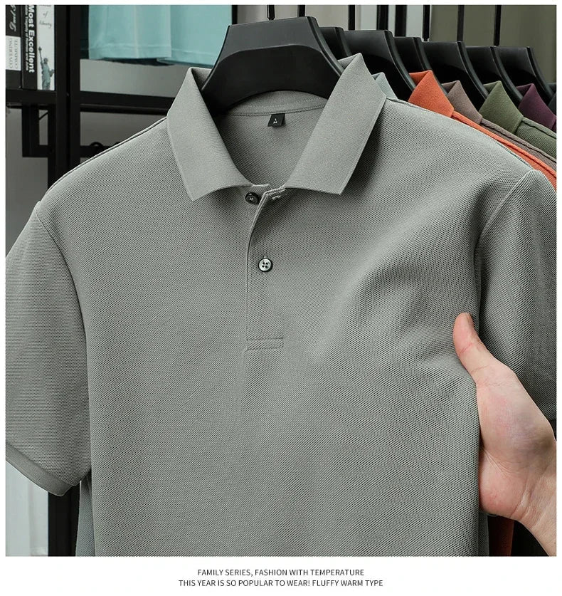 20 Colors Men's 100% Cotton Polo Shirt - Summer Casual Breathable Tee,Ideal for Golf and Sports,Business Casual,Silk-Like Finish