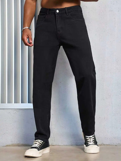 Men's Casual Solid Black Regular fit Jeans
