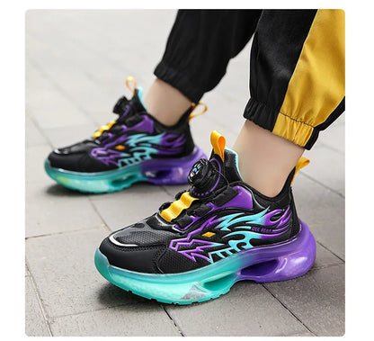 Boys leather lightweight winter sports shoes children's basketball running shoes spring and autumn new rubber soles