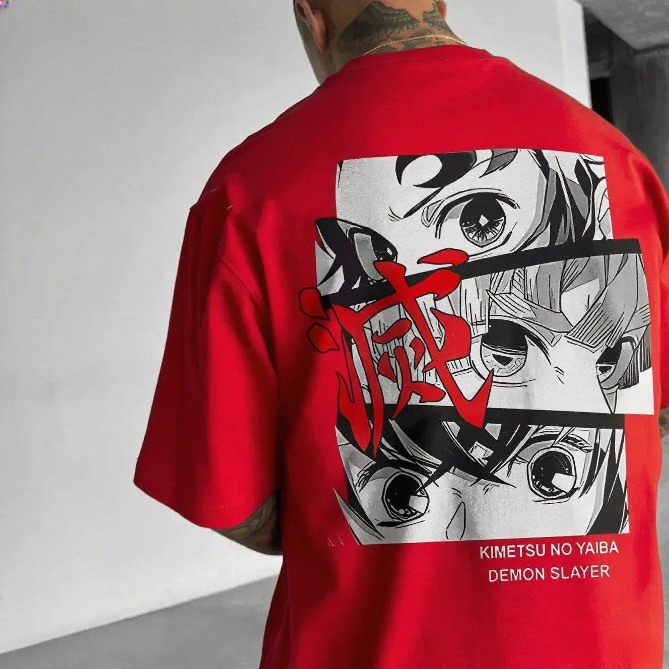 Oversized Men's T-shirt Demon Slayer Anime Print Summer trendy Women Short Sleeve Graphic Tee Streetwear Casual Tops Y2k Clothes