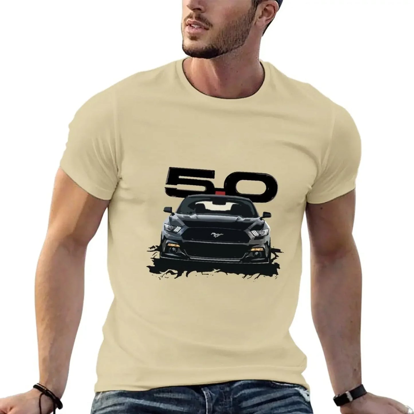 Black Mustang S550 T-Shirt for a boy hippie clothes vintage plain t shirts men