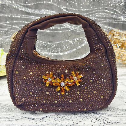 Sapato Scarpin Feminino Salto Alto Bico Fino Verde Oliva e Bolsa para Festa Strass Noite Elegante Luxo