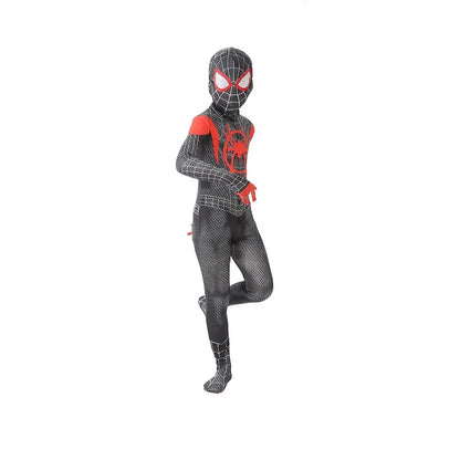 Kids Spiderman Costume Birthday Gift Party Dress Up Spiderman Classic Miles Superhero Kids Cosplay Costume Elasticity Jumpsuit