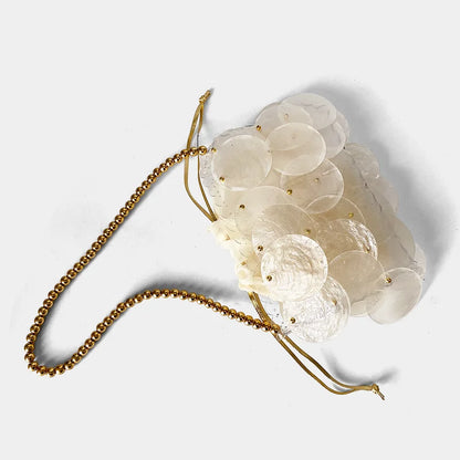 New Shell Bag Natural Beimu sequins Hand woven Bead Bead Bag Shoulder Bag