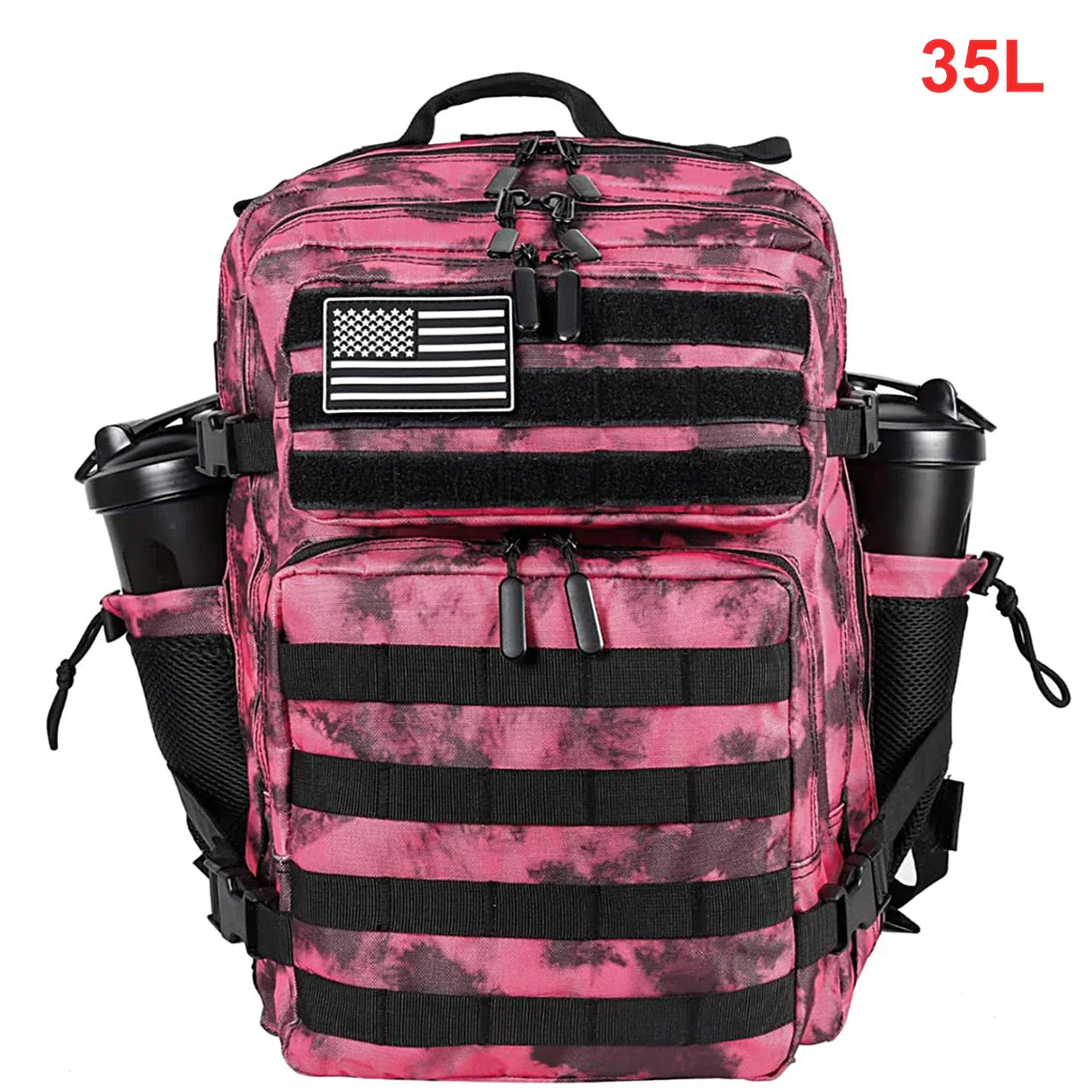35L Tactical Backpack for Women Men Molle Outdoor Travel Camping Hiking Bag Sports Weekend Athlete Gym Rucksack Dual Cup Holders