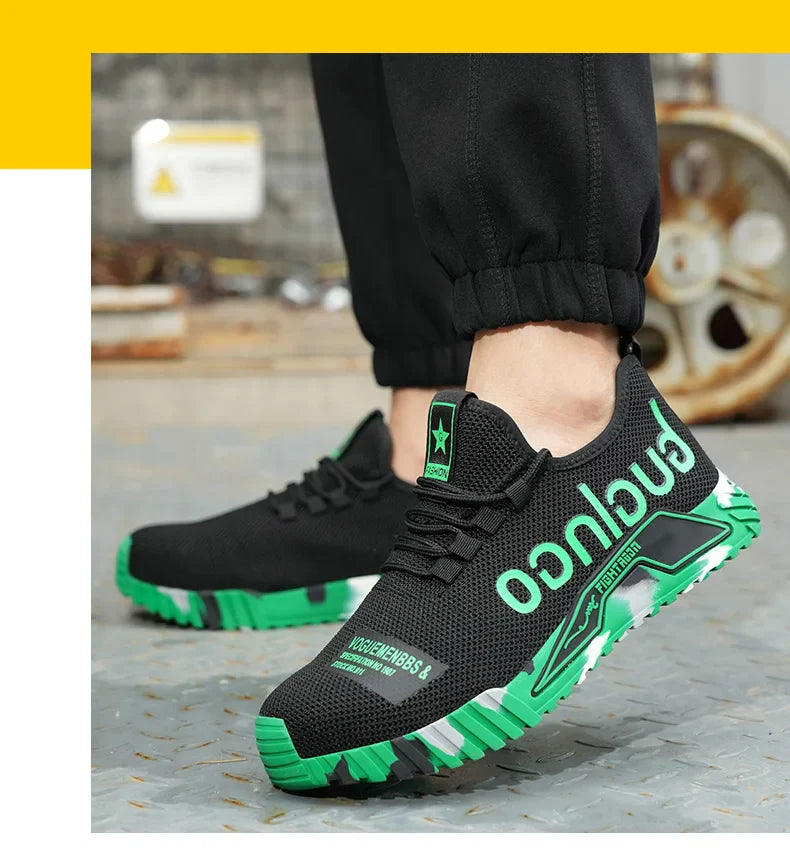 Indestructible Men Work Safety Shoes Steel Toe Work Sneakers Lightweight Anti-piercing Work Boots Industrial Construction Boots