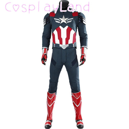 New Superhero Cosplay Costume Captain Steve Rogers Suit Adult Men Halloween Comic Con Outfit Custom Made Superhero Jumpsuit