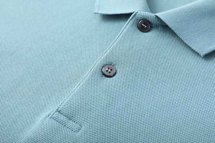 100% Cotton Polo Shirt, Four Seasons Universal  Leisure Long Sleeve, Breathable Lapels T-shirt, Perfect for Golf Sports Durable